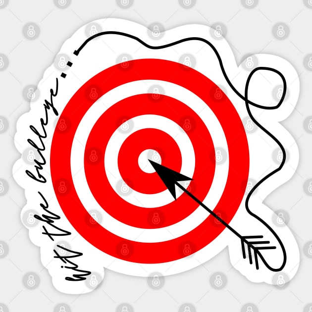 Hit the BullsEye Sticker by Mitalie